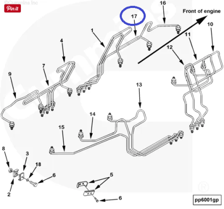 Трубка подачи топлива к форсунке 3094750 для Cummins QST30
