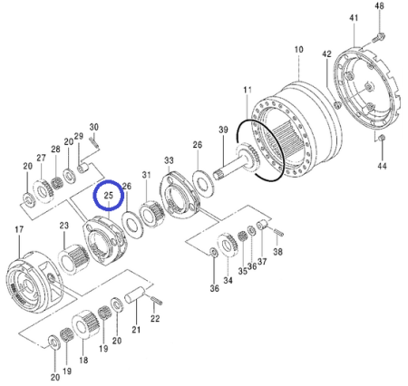 1030230 Водило в сборе Hitachi ZX160, ZX180