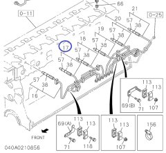 1154164880 Трубка топливная №2 (к форсунке) Isuzu 6WG1 (Tier2)