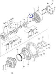 2051884 Вал редуктора хода Hitachi