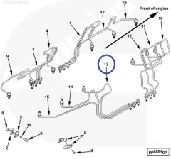 Трубка подачи топлива к форсунке 3094746 для Cummins QST30