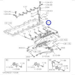 1154168472 Трубка топливная №6 (к форсунке) 6WG1 (Tier3)