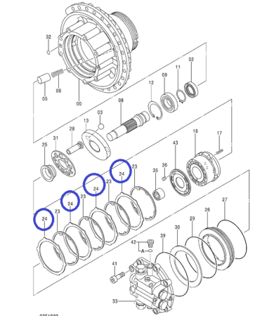 3094376 Пластина разделительная гидромотора хода Hitachi