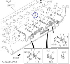 1154164890 Трубка топливная №3 (к форсунке) Isuzu 6WG1 (Tier2)
