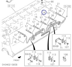 1154164900 Трубка топливная №4 (к форсунке) Isuzu 6WG1 (Tier2)