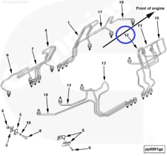 Трубка подачи топлива к форсунке 3094745 для Cummins QST30