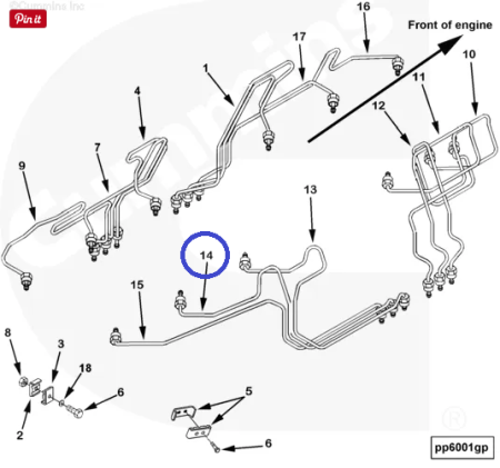 Трубка подачи топлива к форсунке 3094747 для Cummins QST30