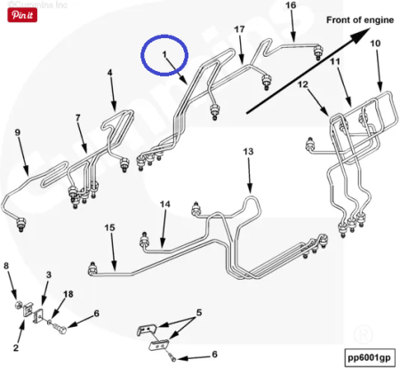 Трубка подачи топлива к форсунке 3094751 для Cummins QST30