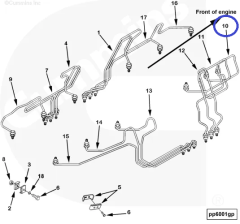 Трубка подачи топлива к форсунке 3094743 для Cummins QST30