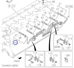 1154164870 Трубка топливная №1 (к форсунке) Isuzu 6WG1 (Tier2)