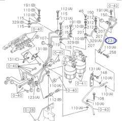 1154168740 Трубка топливная 6WG1 (Tier3) Отвод из топливного фильтра