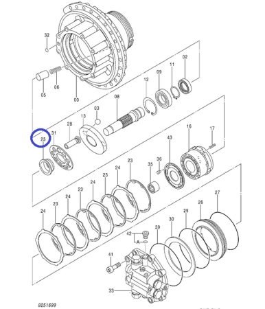 4642740 Втулка сферическая гидромотора хода Hitachi