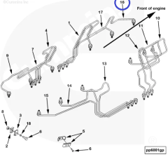 Трубка подачи топлива к форсунке 3094749 для Cummins QST30
