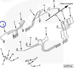 Трубка подачи топлива к форсунке 3094754 для Cummins QST30